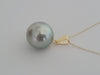 Tahiti Pearl 13 mm Round Silver-Green Natural Color - Only at  The South Sea Pearl