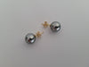 Tahitian Pearl Earrings 9 mm Round 18 Karat Gold with Certificate of Authenticity - Only at  The South Sea Pearl