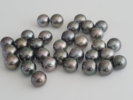 Tahiti Pearls 10 mm Semi-Round, High Luster, Wholesale Lot of 32 pieces - Only at  The South Sea Pearl