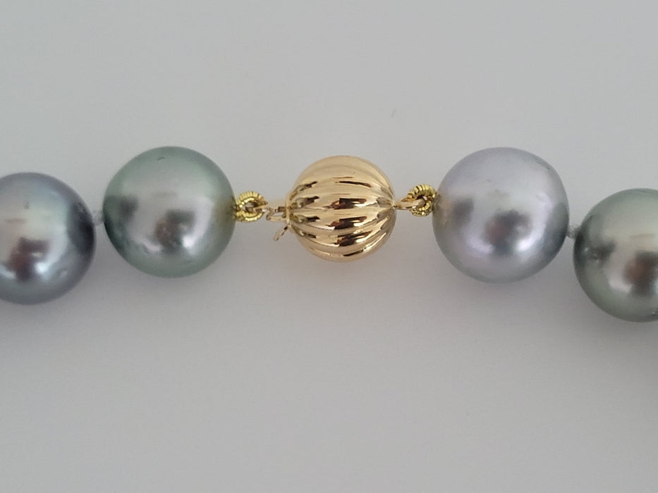 Tahiti Pearls 12-13 mm Round, Natural Color and Luster, 18 Karat Solid Gold - Only at  The South Sea Pearl