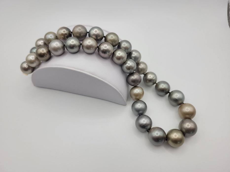 Tahiti Pearls 12-14 mm Fancy Color, 18 Karat Gold Clasp - The South Sea Pearl