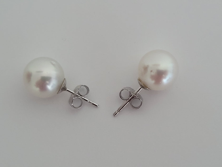 White South Sea Pearl Earrings 9 mm  Earrings White Color, 18 Karat Gold - Only at  The South Sea Pearl